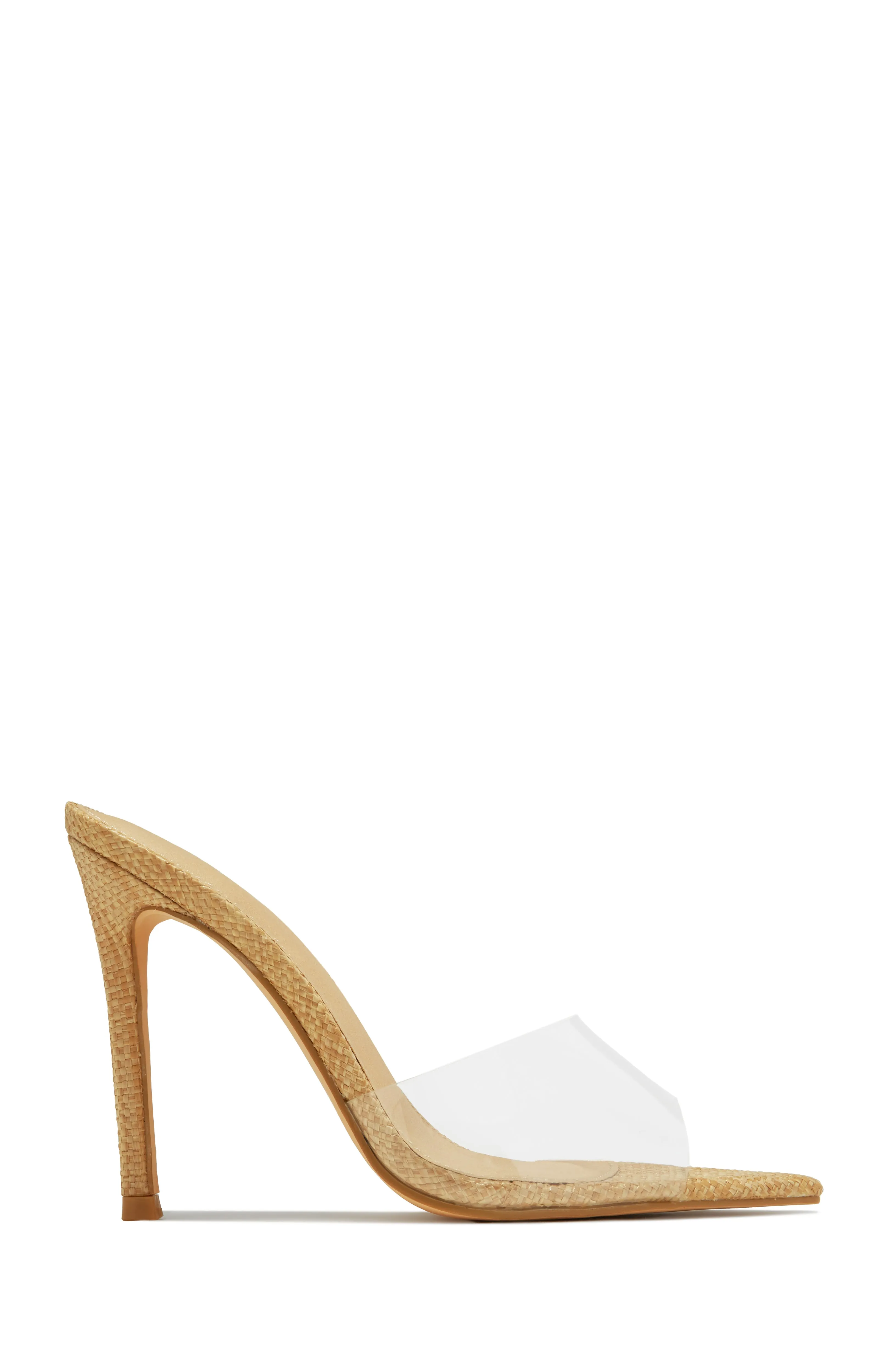 Beauty Blogger Clear Strap Heel Mules - Natural