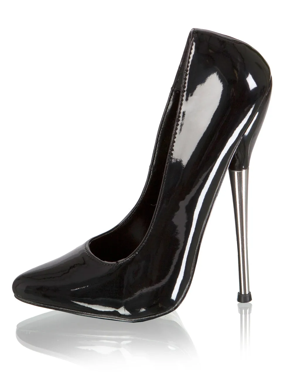 Black Metal Heel Court Shoe - UK 7