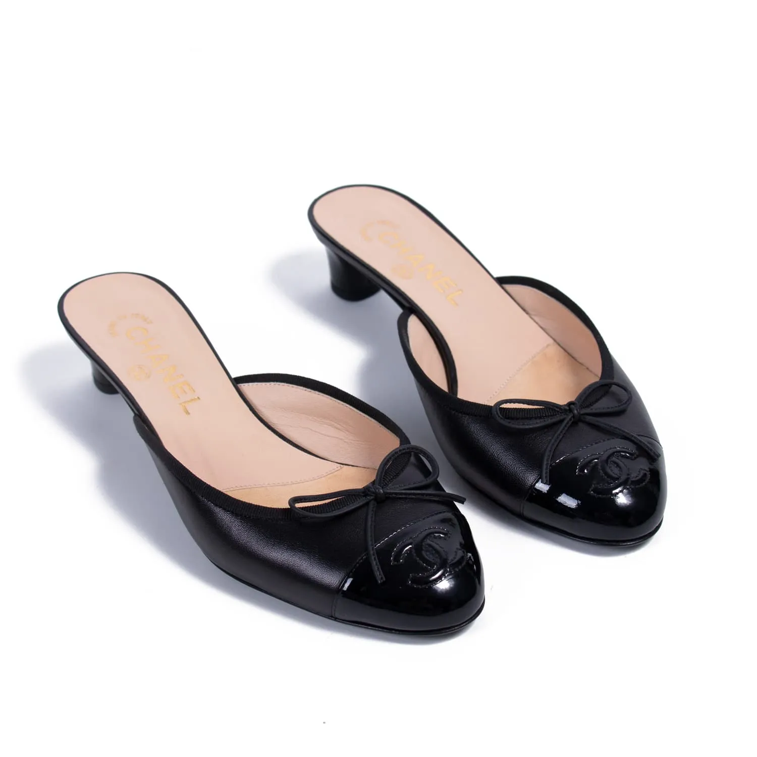 Chanel CC Cap-Toe Mules