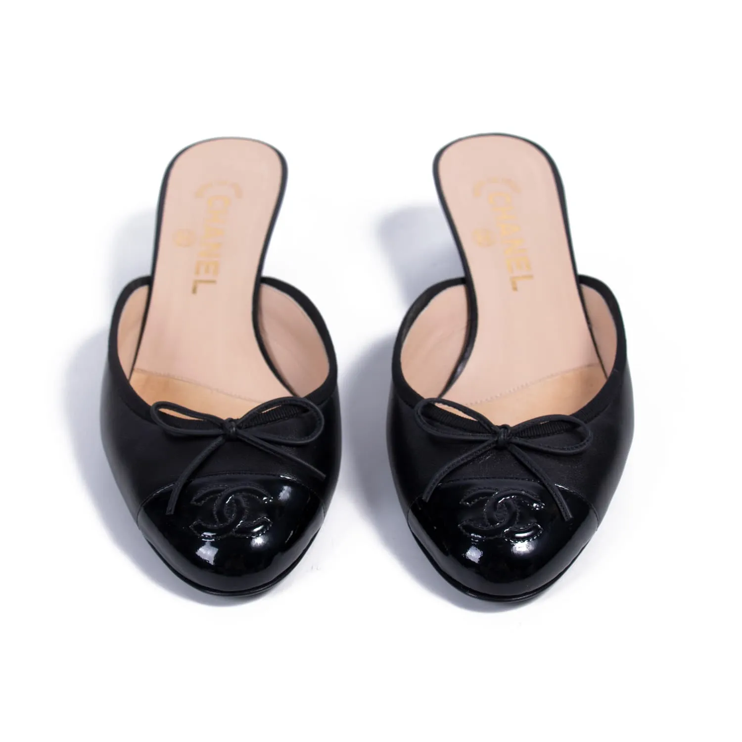 Chanel CC Cap-Toe Mules