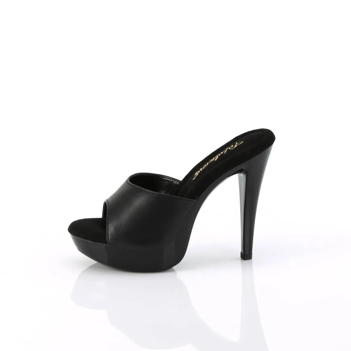 COCKTAIL-501L Black Heeled Mules