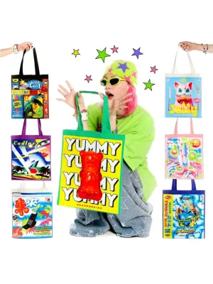 Colorful Large Canvas Tote Bag【s0000003886】