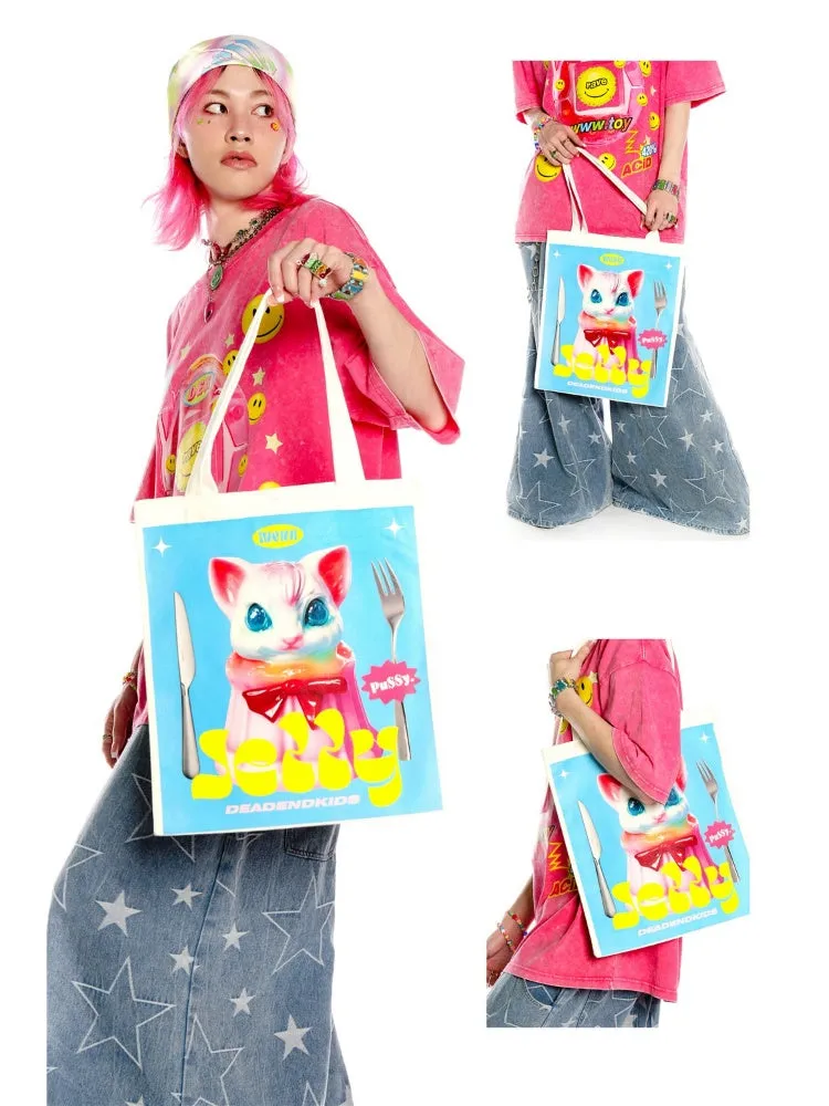 Colorful Large Canvas Tote Bag【s0000003886】