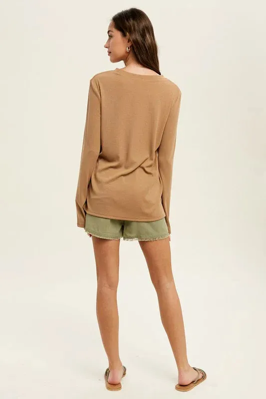 Cozy Basic Caramel Ribbed Top