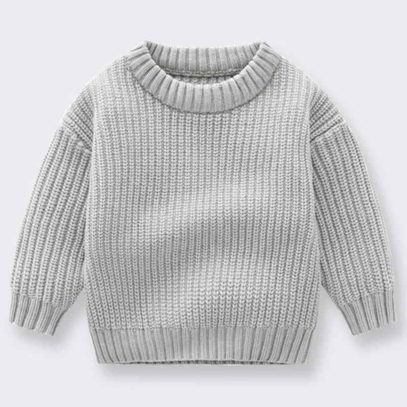 Cozy Kids' Round Neck Knit Sweater