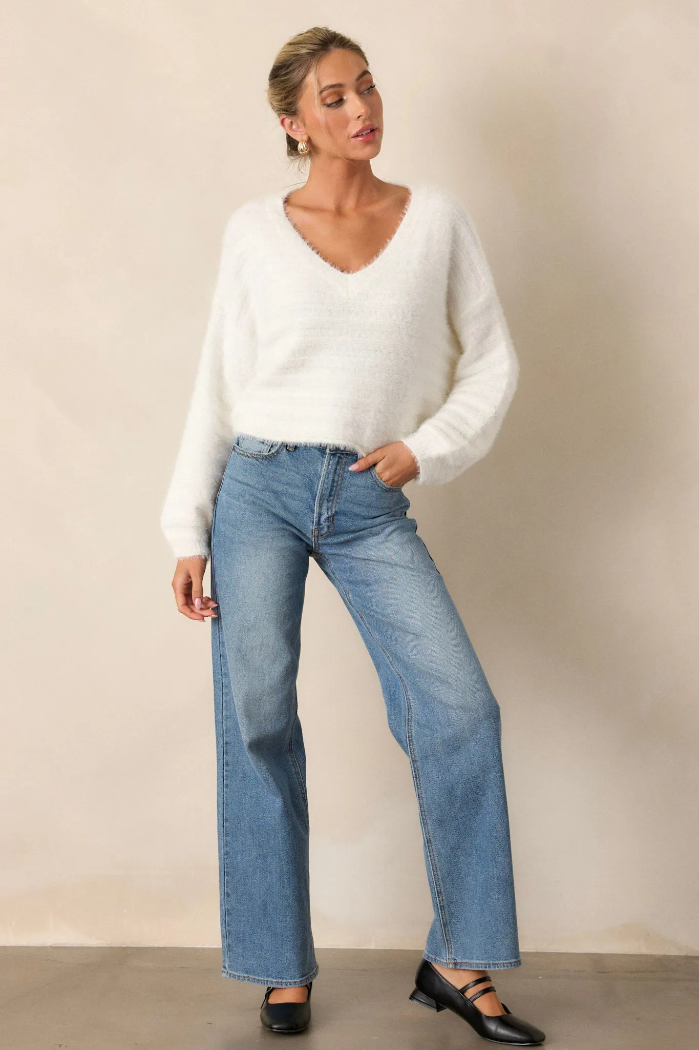 Cozy Upgrade White Crop Sweater