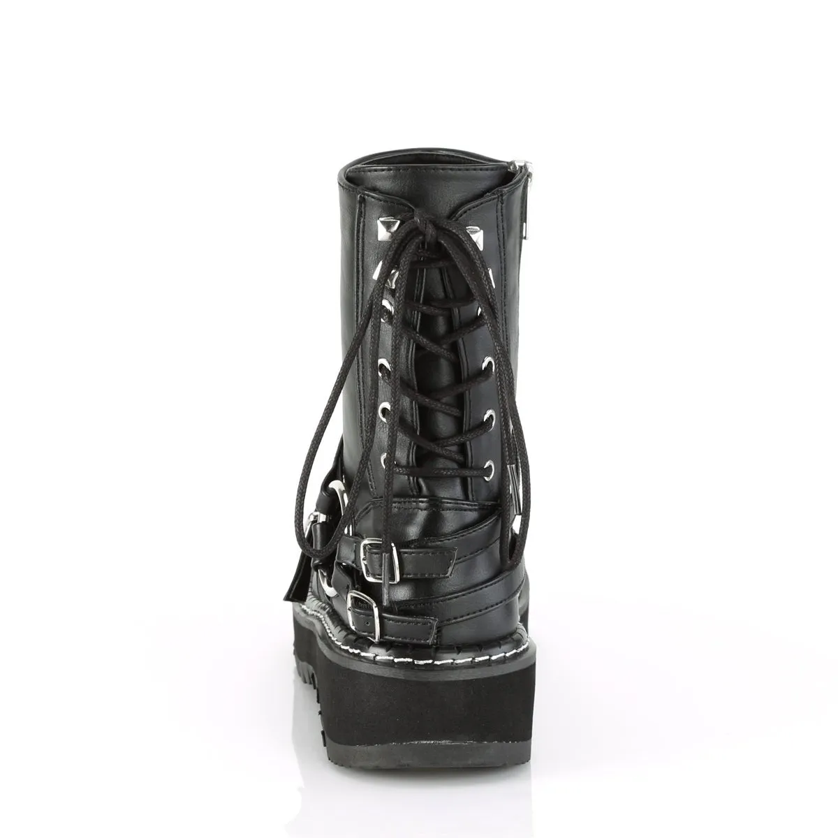 Demonia LILITH-210 | Black Vegan Leather Ankle Boots