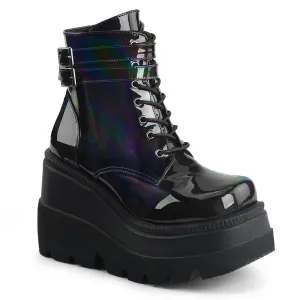 Demonia SHAKER-52 | Black Hologram Ankle Boots