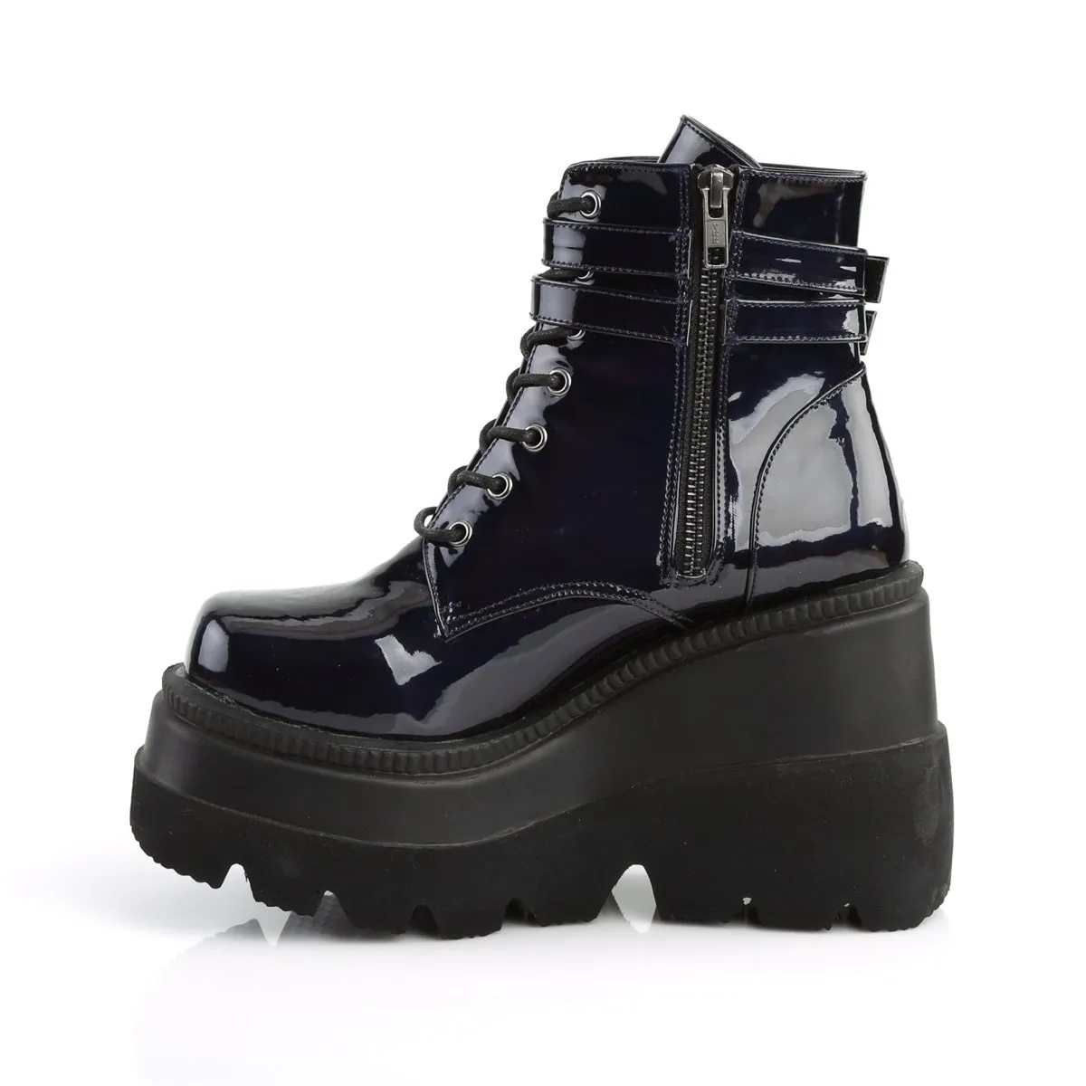 Demonia SHAKER-52 | Black Hologram Ankle Boots