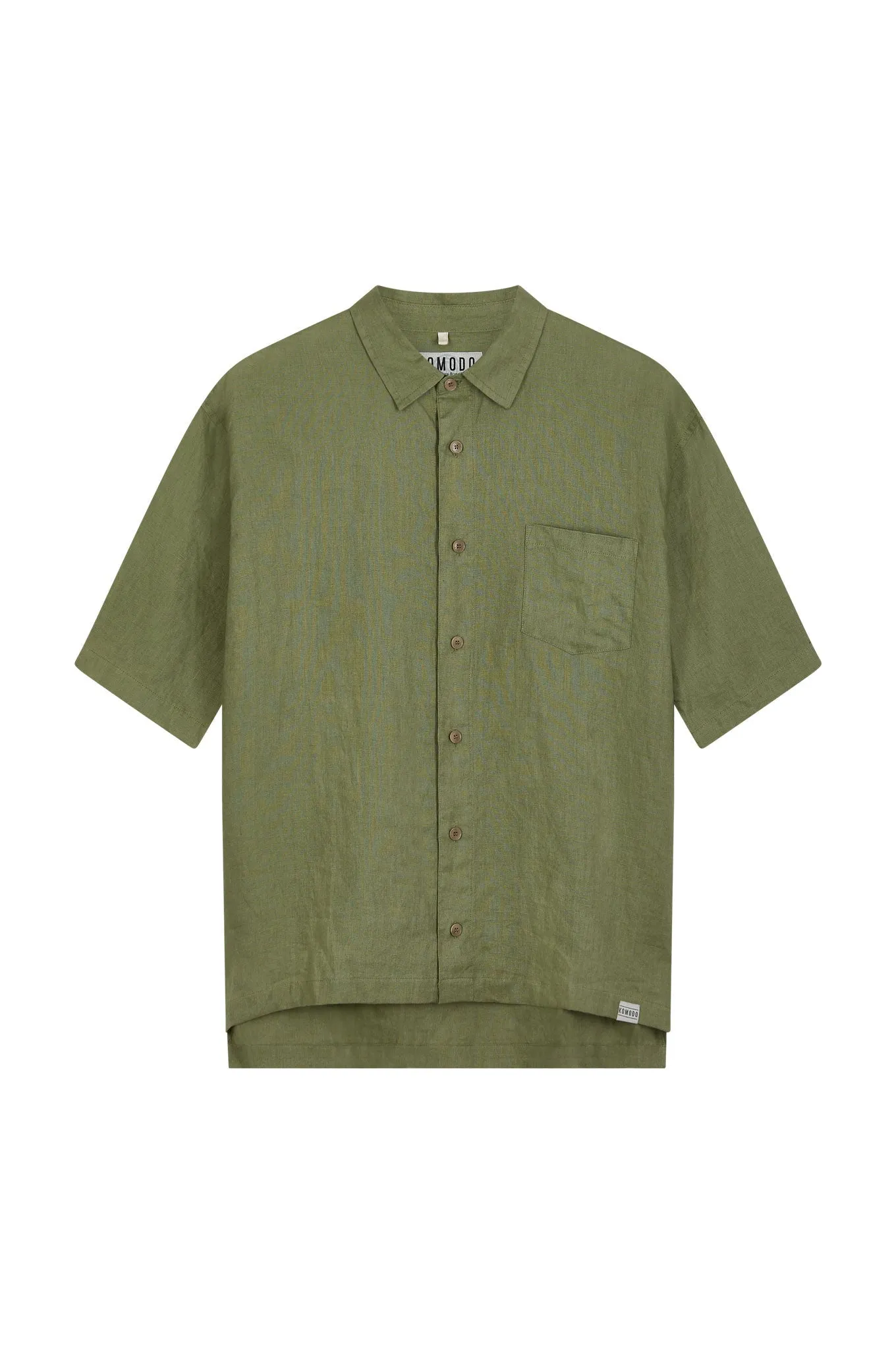 DINGWALLS Organic Linen Shirt Sage Khaki