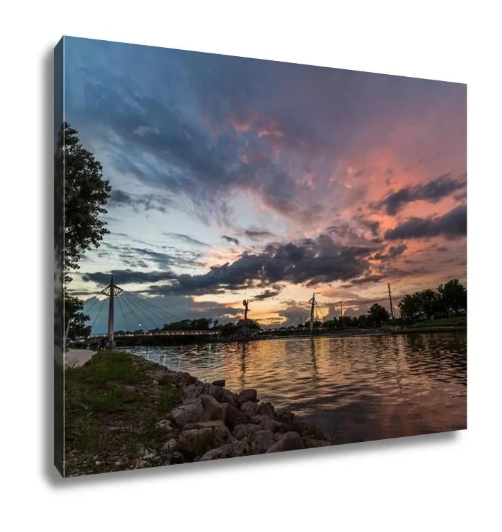 Gallery Wrapped Canvas, Keeper Of The Plains In Wichita Kansas