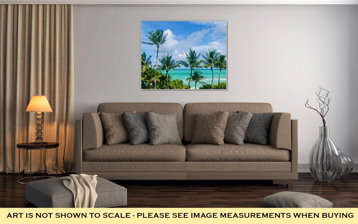 Gallery Wrapped Canvas, Palm Tree On The Miami Beach Florida USA