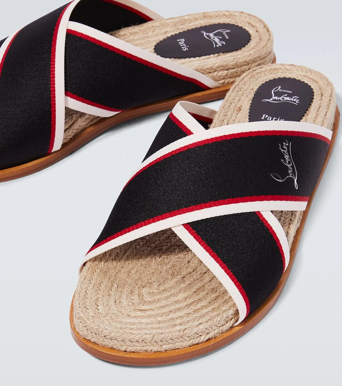 Hot Christian Louboutin Cross Slides, Multicolor