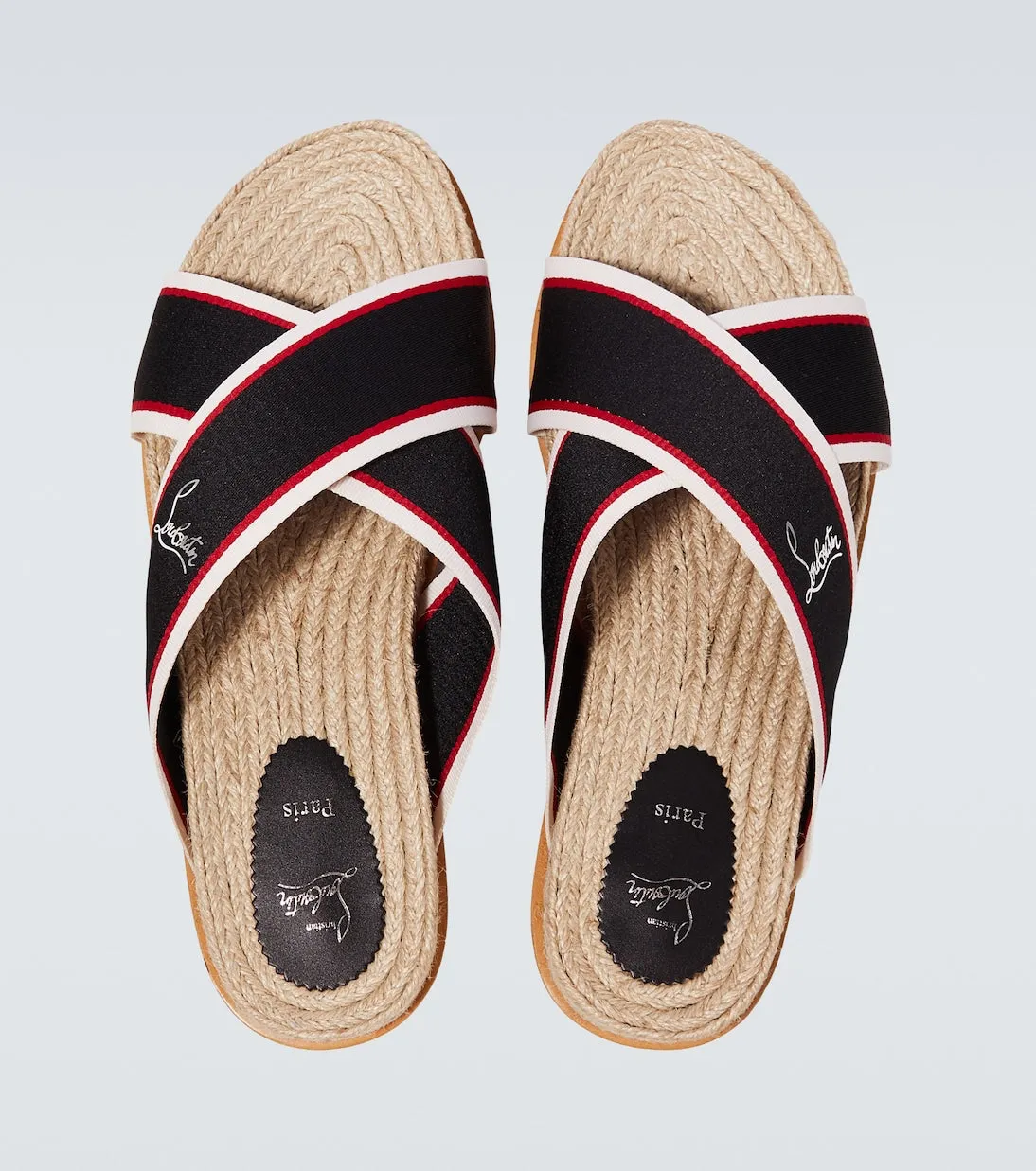 Hot Christian Louboutin Cross Slides, Multicolor