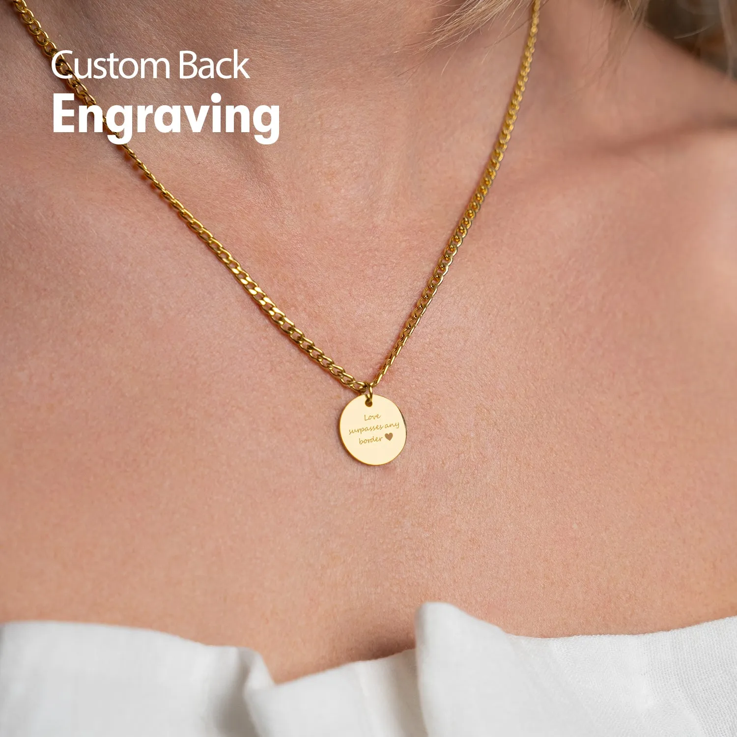 Long Distance Engraved Necklace