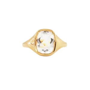 LOVE VINTAGE SIGNET RING - ROCK CRYSTAL & GOLD