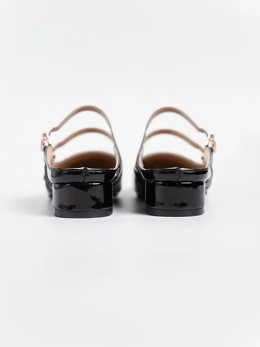 Milyy Mary Jane Glossy Mules