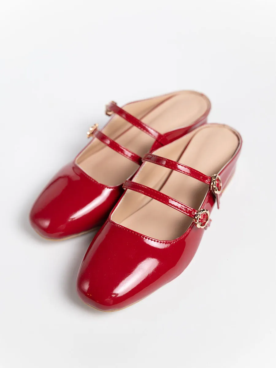 Milyy Mary Jane Glossy Mules