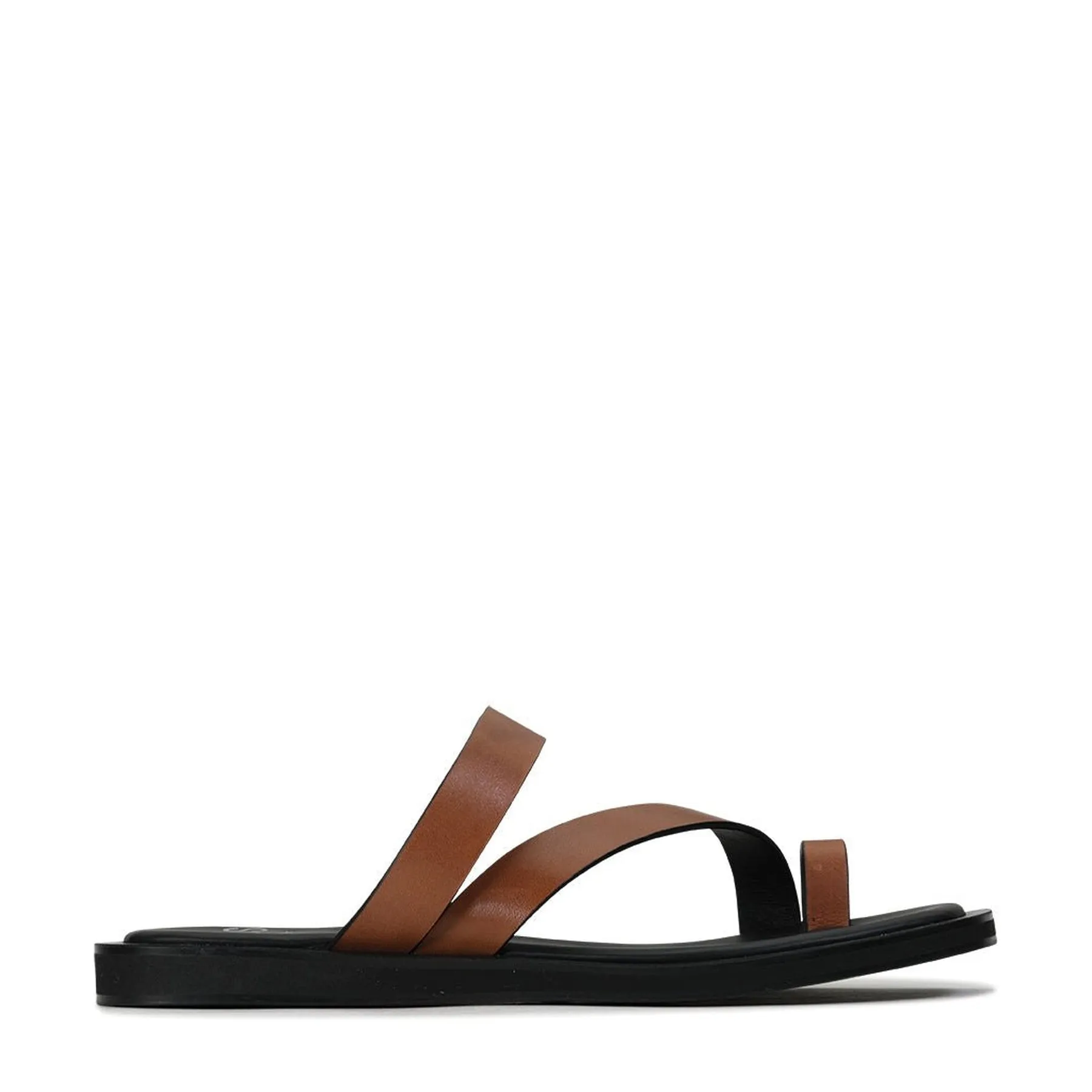 MIRA LEATHER SQUARE TOE SANDALS