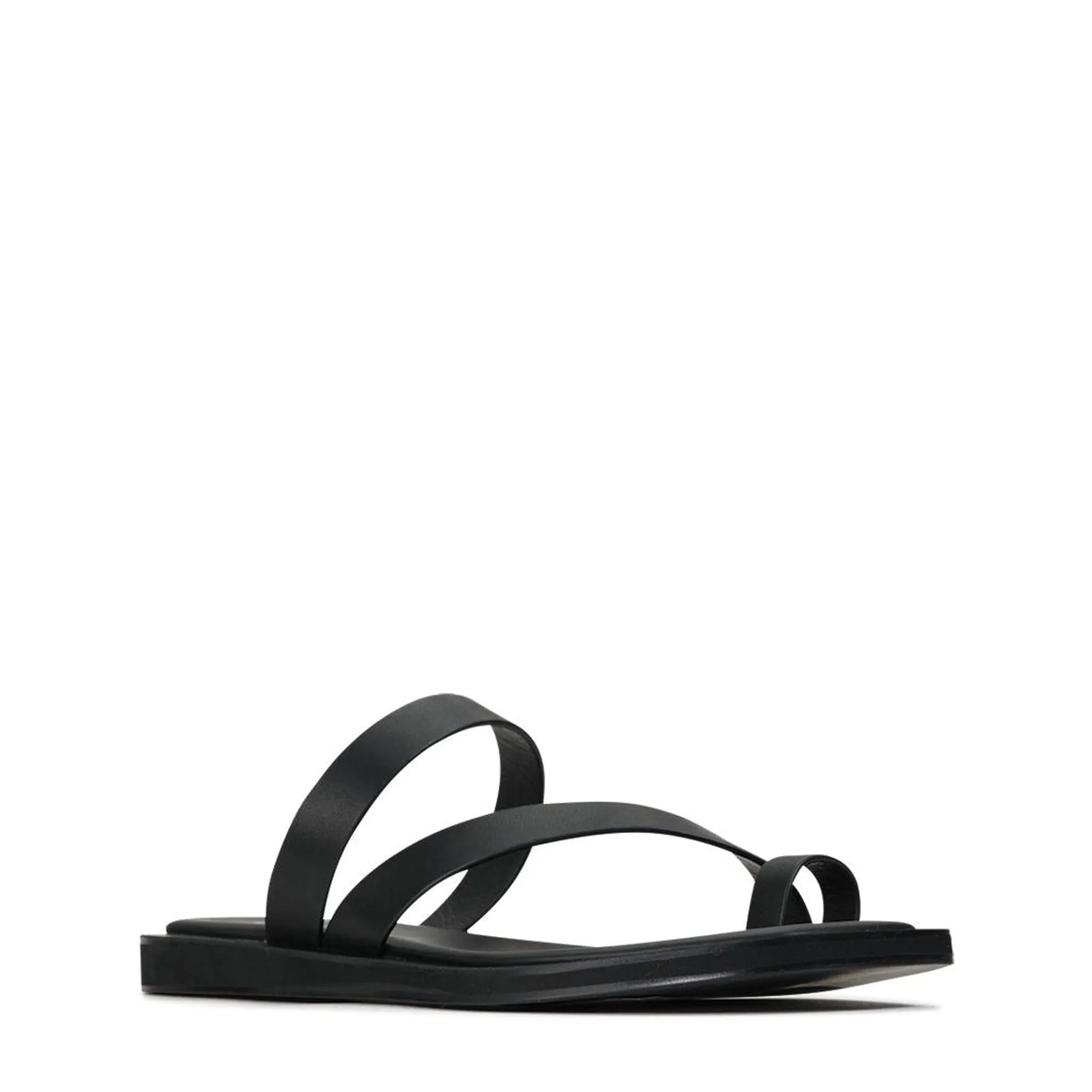 MIRA LEATHER SQUARE TOE SANDALS