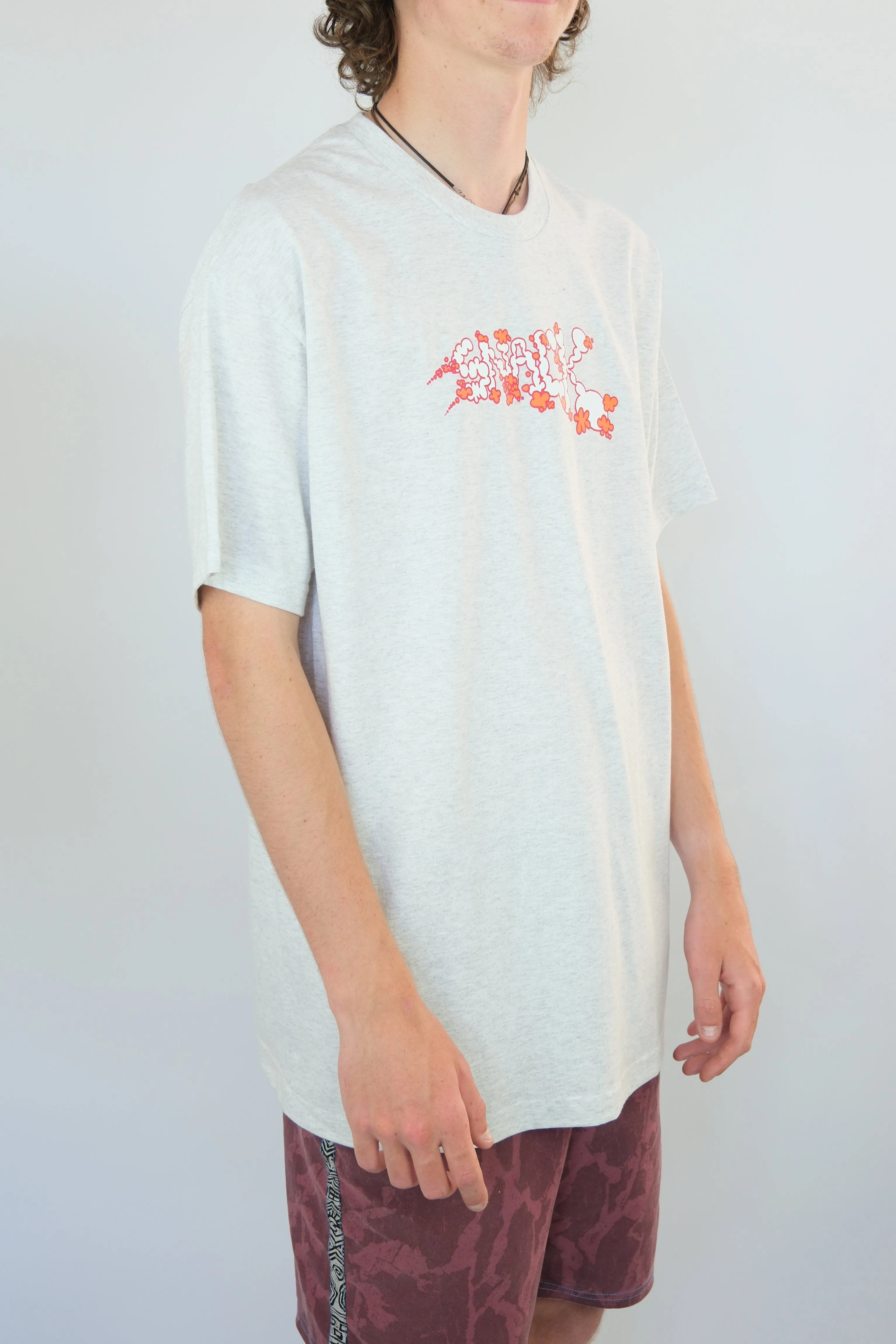 Snack Skateboards - Vapours Tee Shirt - Heavweight Cotton - Ash Grey