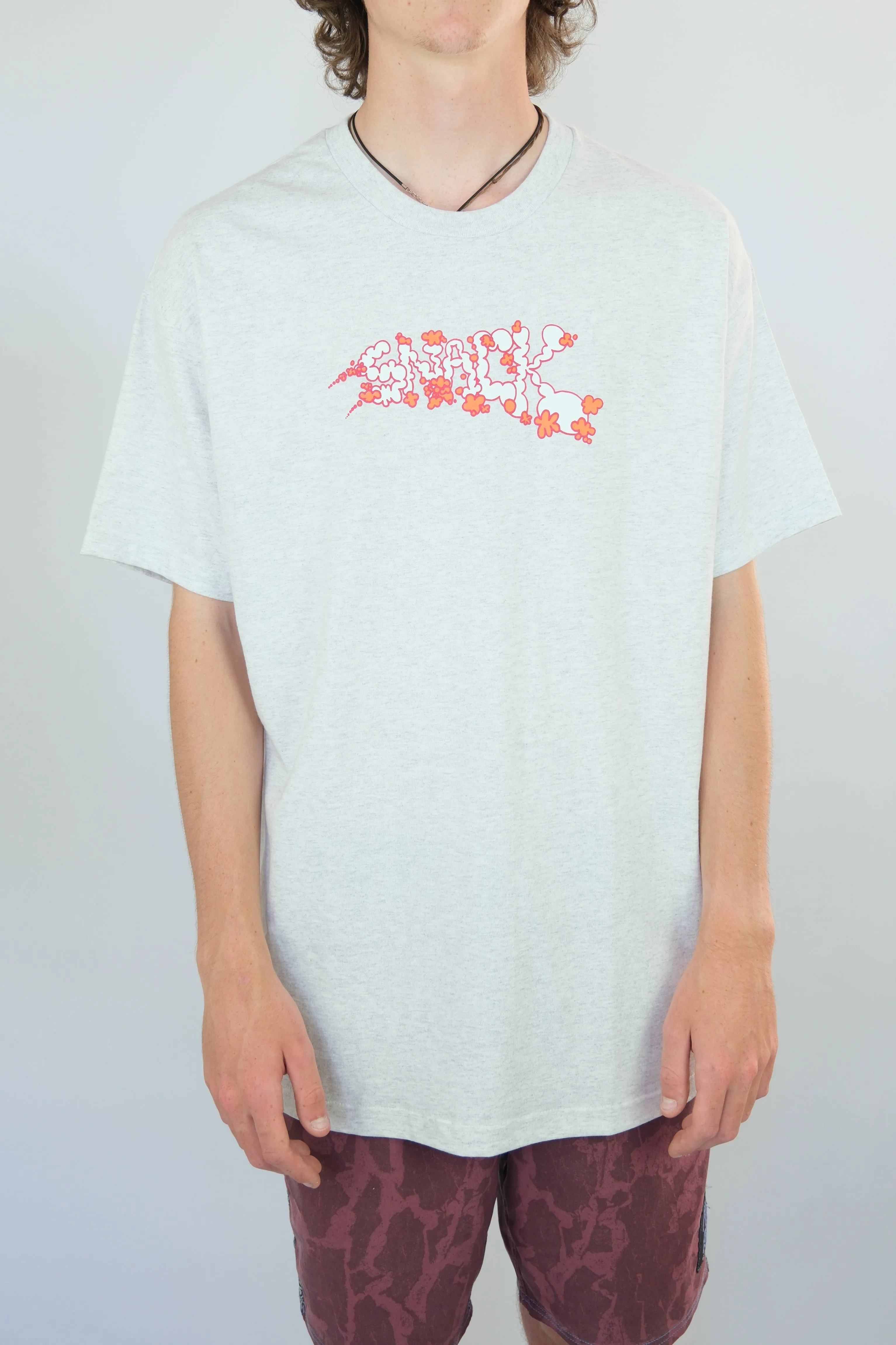 Snack Skateboards - Vapours Tee Shirt - Heavweight Cotton - Ash Grey