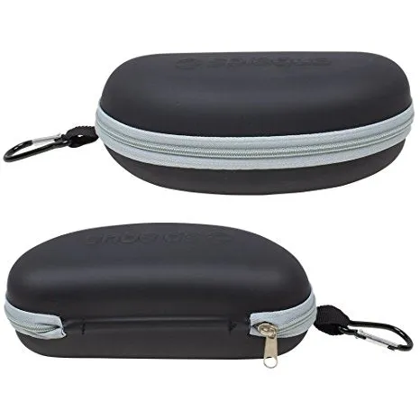 Waterproof Sunglasses and Eyeglasses Case - Durable, Hard EVA Zippered Glasses Holder with Back Pack Clip - by Splaqua