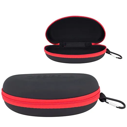 Waterproof Sunglasses and Eyeglasses Case - Durable, Hard EVA Zippered Glasses Holder with Back Pack Clip - by Splaqua